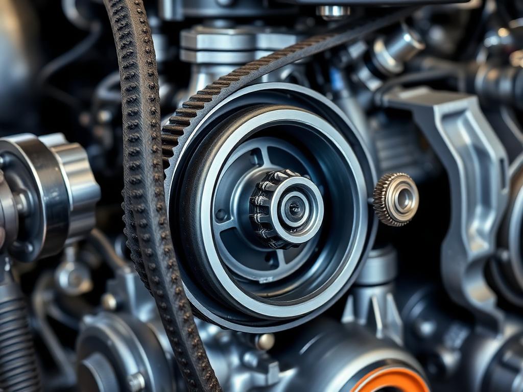 Timing chain and camshaft gears during engine timing service on an import at Import Specialty Auto Colorado Springs